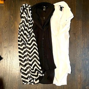 Business professional 3 pack lot H&M Sheer Collared sleeveless tank top Small